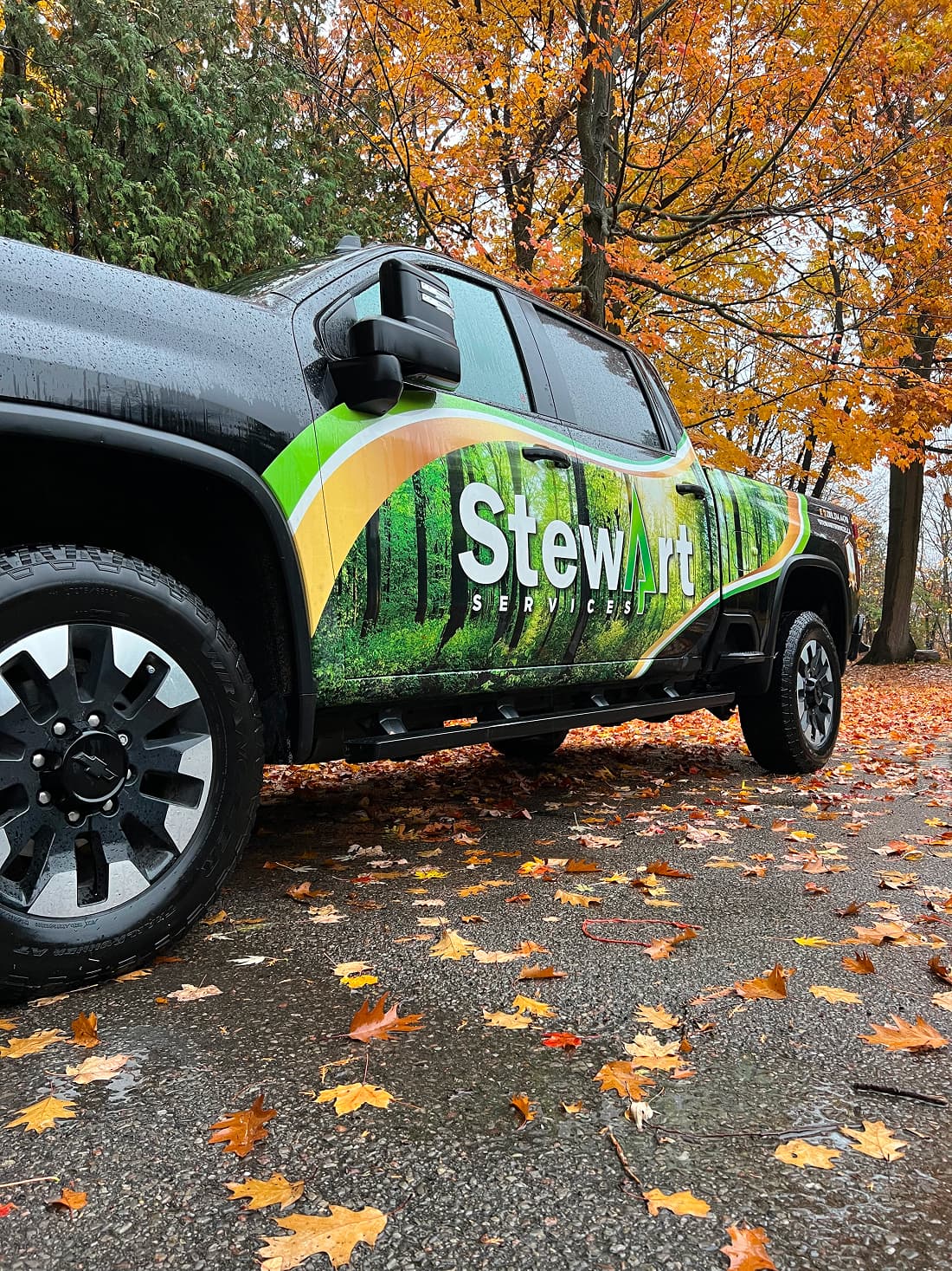 Stewart Services truck on a job site